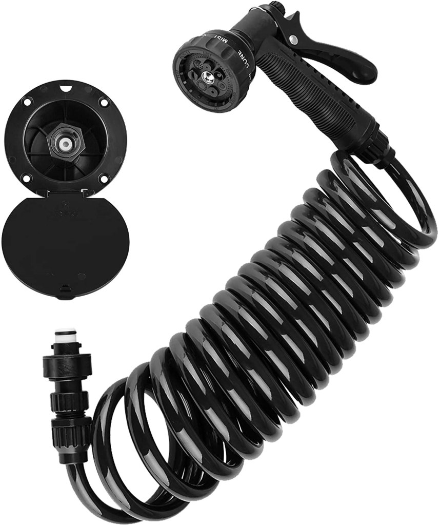 outside shower in conversion vans and rv
RV shower
camper van shower
