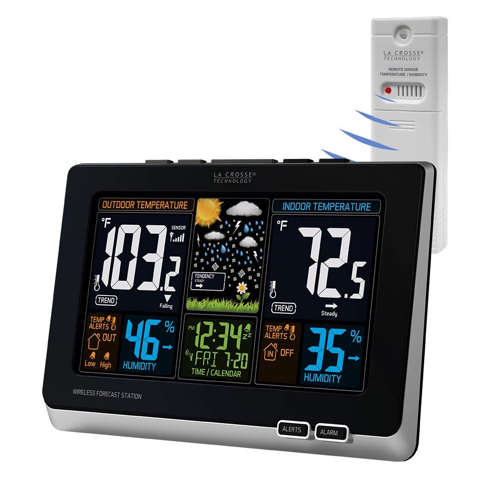 La Crosse Technology 308-1414W Wireless Atomic Digital Color Forecast Station with Alert